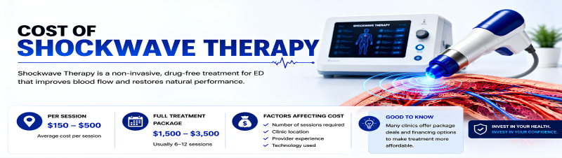 Cost of shockwave therapy for ED per session and per course