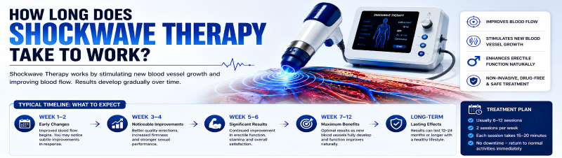 How long shockwave therapy takes to work and the typical week by week timeline