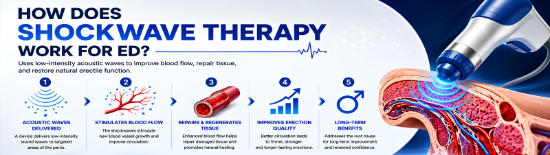 How shockwave therapy works for ED by improving penile blood flow