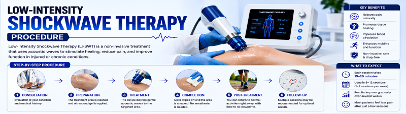 Low-intensity shockwave therapy procedure step by step